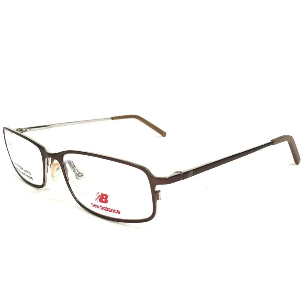 New Balance Eyeglasses Frames NB 353-2 Brown Silver Rectangular 53-17-135